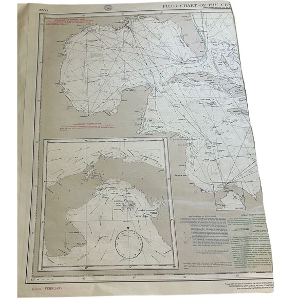 Atlas of Pilot Charts Central American Waters South Atlantic Ocean VTG Navy Maps - Picture 8 of 16
